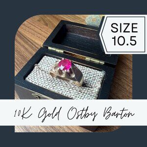 10k gold ruby ring made by ostby barton jewelry company. Size 10.5
